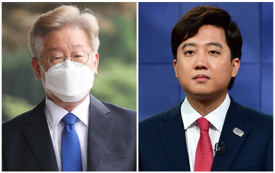 이재명(왼쪽) 경기도지사와 이준석 국민의힘 대표. 연합뉴스